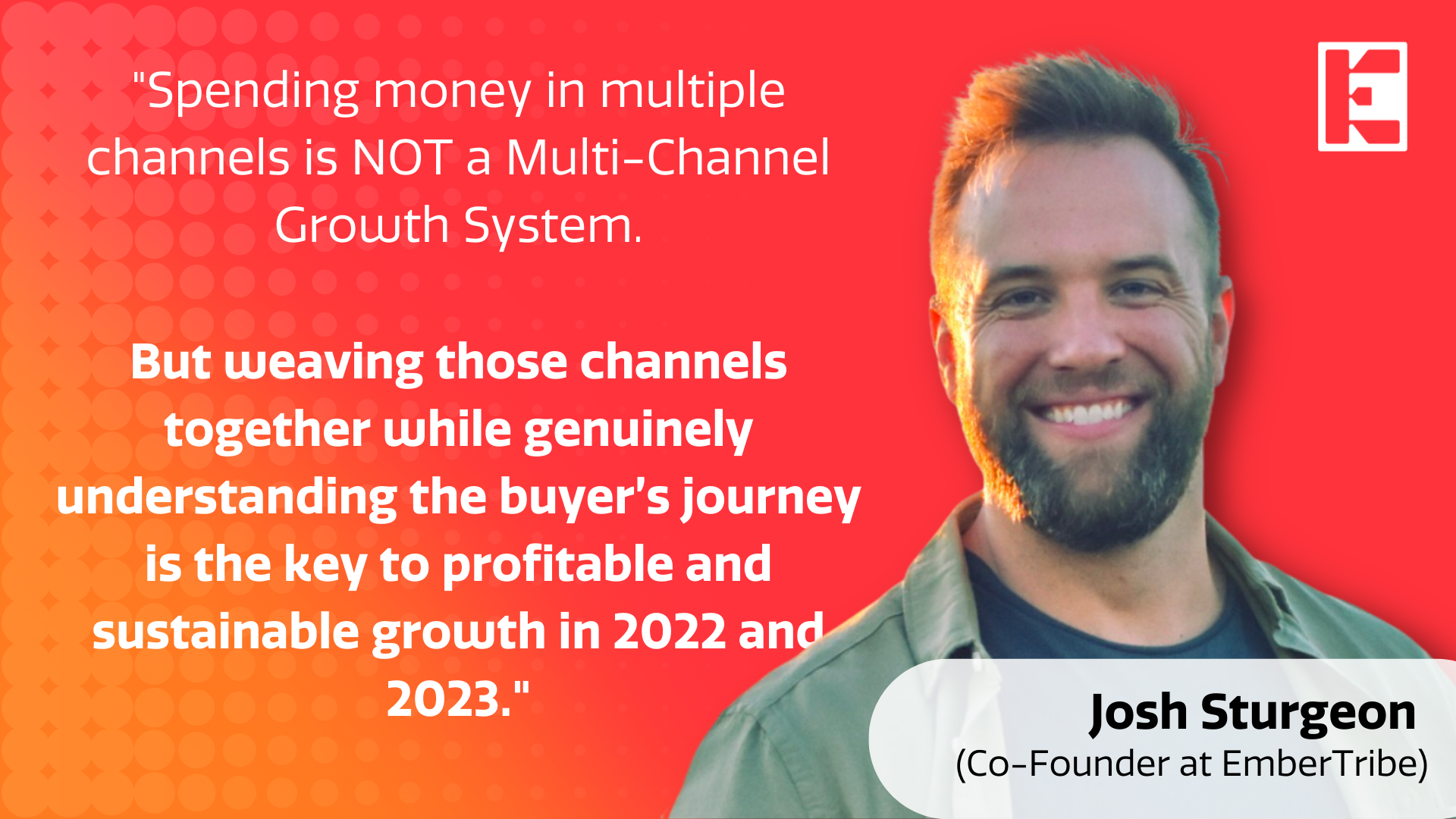 Spending money in multiple channels is NOT a Multi-Channel Growth System. But weaving those channels together while genuinely understanding the buyer’s journey is the key to profitable and sustainable growth in 2022 